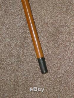 Antique Malacca Walking Stick/Cane With A Hand Carved Pomegranate Top 91cm