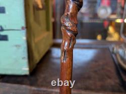 Antique Malaysian Carved Walking Cane / Stick