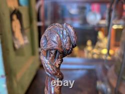 Antique Malaysian Carved Walking Cane / Stick