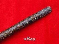 Antique Mechanical Bulldog Dog Head Walking Cane Stick Carved Wood Articulated