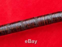 Antique Mechanical Bulldog Dog Head Walking Cane Stick Carved Wood Articulated