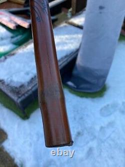 Antique Meiji Period Japanese Bamboo Carved Samurai Walking Cane Stick Rare