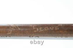 Antique Native American Dartmouth Fraternity College Carved Wood Walking Stick