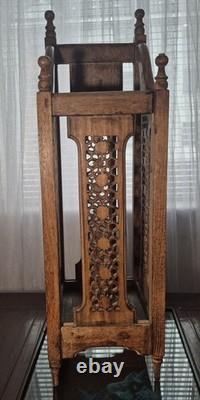 Antique Oak Umbrella Walking Stick Stand, Carved Feature Panels XMAS PRICE DROP