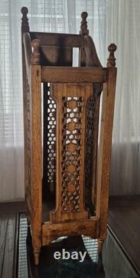 Antique Oak Umbrella Walking Stick Stand, Carved Feature Panels XMAS PRICE DROP