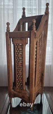 Antique Oak Umbrella Walking Stick Stand, Carved Feature Panels XMAS PRICE DROP