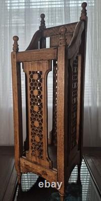 Antique Oak Umbrella Walking Stick Stand, Carved Feature Panels XMAS PRICE DROP