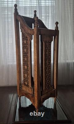 Antique Oak Umbrella Walking Stick Stand, Carved Feature Panels XMAS PRICE DROP