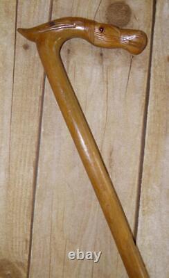 Antique Olive Wood Greek Kepkypa Corfu Walking Stick /Cane Hand-Carved Horse