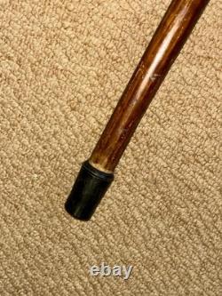 Antique Olive Wood Greek Kepkypa Corfu Walking Stick Hand-Carved 3 Faced Man