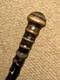 Antique Olive Wood Greek Kepkypa Corfu Walking Stick Hand-Carved Flower Top