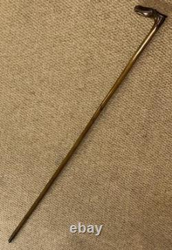 Antique Olive Wood Greek Kepkypa Corfu Walking Stick Hand-Carved Horse Handle