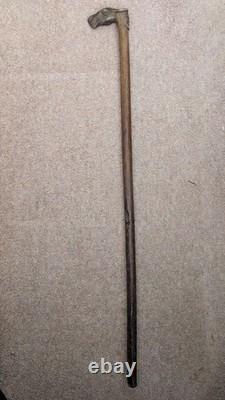 Antique Olive Wood Greek Kepkypa Corfu Walking Stick Hand-Carved Horse Handle