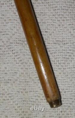 Antique Olive Wood Greek Kepkypa Corfu Walking Stick Hand-Carved Man / Horse