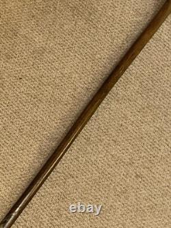 Antique Olive Wood Greek Kepkypa Walking Stick Cane Hand-Carved Fist & Man