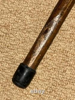 Antique Olive Wood Greek Kepkypa Walking Stick Cane Hand-Carved Fist & Man