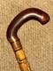 Antique Oriental Walking Stick Cane Crook Handle & Hand-Carved Dragon Shaft