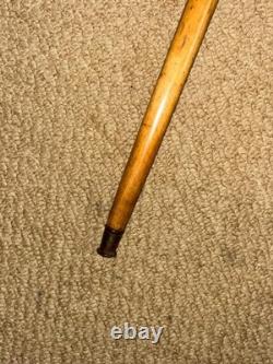 Antique Oriental Walking Stick Cane Crook Handle & Hand-Carved Dragon Shaft