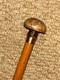 Antique Petite Show / Dress Cane Carved Mushroom Top & Gold Collar By Brigg