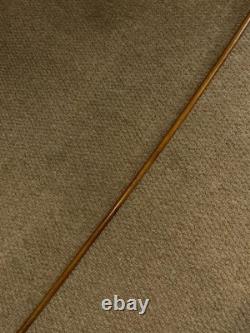 Antique Petite Show / Dress Cane Carved Mushroom Top & Gold Collar By Brigg