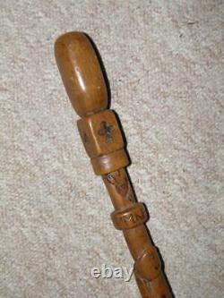Antique Prisoner of War Westertimke German Walking Stick With Hand-Carved Shaft