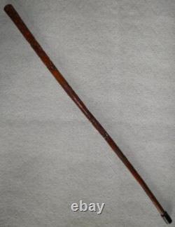 Antique Qing Dynasty Chinese Oriental Treen All Hand Carved Walking Stick / Cane