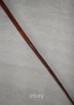 Antique Qing Dynasty Chinese Oriental Treen All Hand Carved Walking Stick / Cane