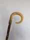 Antique Rams Horn Shepherds Crook Walking Stick Carved Handle 97cm (38.5)