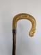 Antique Rams Horn Shepherds Crook Walking Stick Thistle Carved Handle 94cm (37)