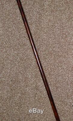 Antique Repousse Gold Plate Hand Carved Topped Walking Stick/Dress Cane 90cm