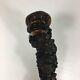 Antique Rootwood Root Wood Walking Stick With Stylised Carved Face Pommel