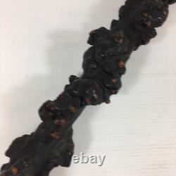 Antique Rootwood Root Wood Walking Stick With Stylised Carved Face Pommel