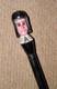 Antique Roundhead Puritan Walking Stick / Cane Hand-Carved Man With Glass Eyes