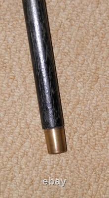 Antique Roundhead Puritan Walking Stick / Cane Hand-Carved Man With Glass Eyes