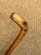 Antique Rustic Bamboo Walking Stick Hand Carved Dog Handle