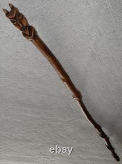 Antique Rustic Hand Carved Lincoln Imp Walking Stick / Cane Vine Twisted Shaft Antique Rustic Hand Carved Lincoln Imp Walking Stick / Cane Vine Twisted Shaft