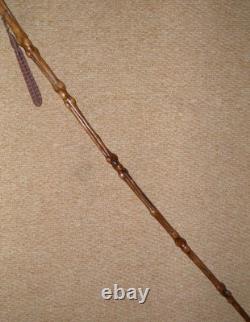 Antique Rustic Hedge Wood Hand Carved Lincoln Imp Walking Stick Cane Glass Eyes