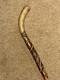 Antique Rustic Oak Walking Stick Cane Hand-Carved Oak Tree Branch & Acorns