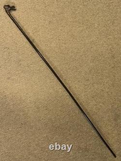 Antique Rustic Petite Walking Stick Cane Grotesque Hand-Carved Man's Head