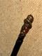 Antique Rustic Spiral Shaft Walking Stick / Cane Hand-Carved Man Head Top
