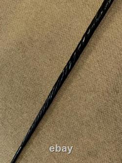 Antique Rustic Spiral Shaft Walking Stick / Cane Hand-Carved Man Head Top