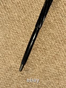 Antique Rustic Spiral Shaft Walking Stick / Cane Hand-Carved Man Head Top
