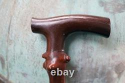 Antique Rustic Thornwood Walking Stick Carved'Old Gibbeting Field' c. 1900