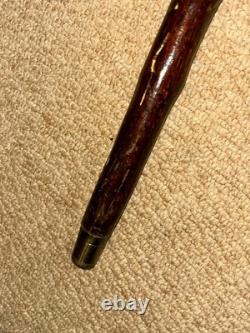 Antique Rustic Walking Stick / Cane Hand-Carved Builders & Animals
