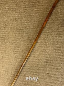 Antique Rustic Walking Stick Cane Hand-Carved Eagle Holding Snake