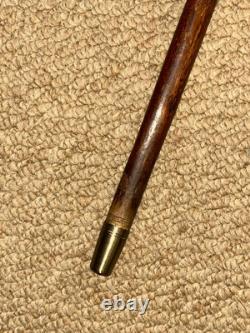 Antique Rustic Walking Stick / Cane Hand-Carved Grotesque Head & Faces Shaft