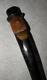 Antique Rustic Walking Stick / Cane Hand-Carved Man In Top Hat Glass Eyes