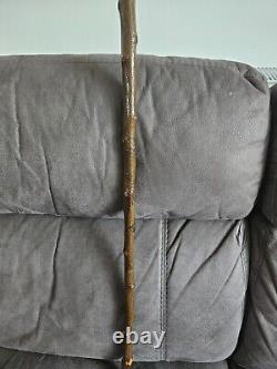 Antique Rustic Walking Stick Hand-Carved- Fox Head At Top