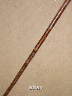 Antique Rustic Walking Stick Hand-Carved Grotesque Man Top With Glass Eyes -91cm