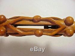 Antique SUPER FOLK ART Carved PUZZLE CANE Walking Stick Dated 1917